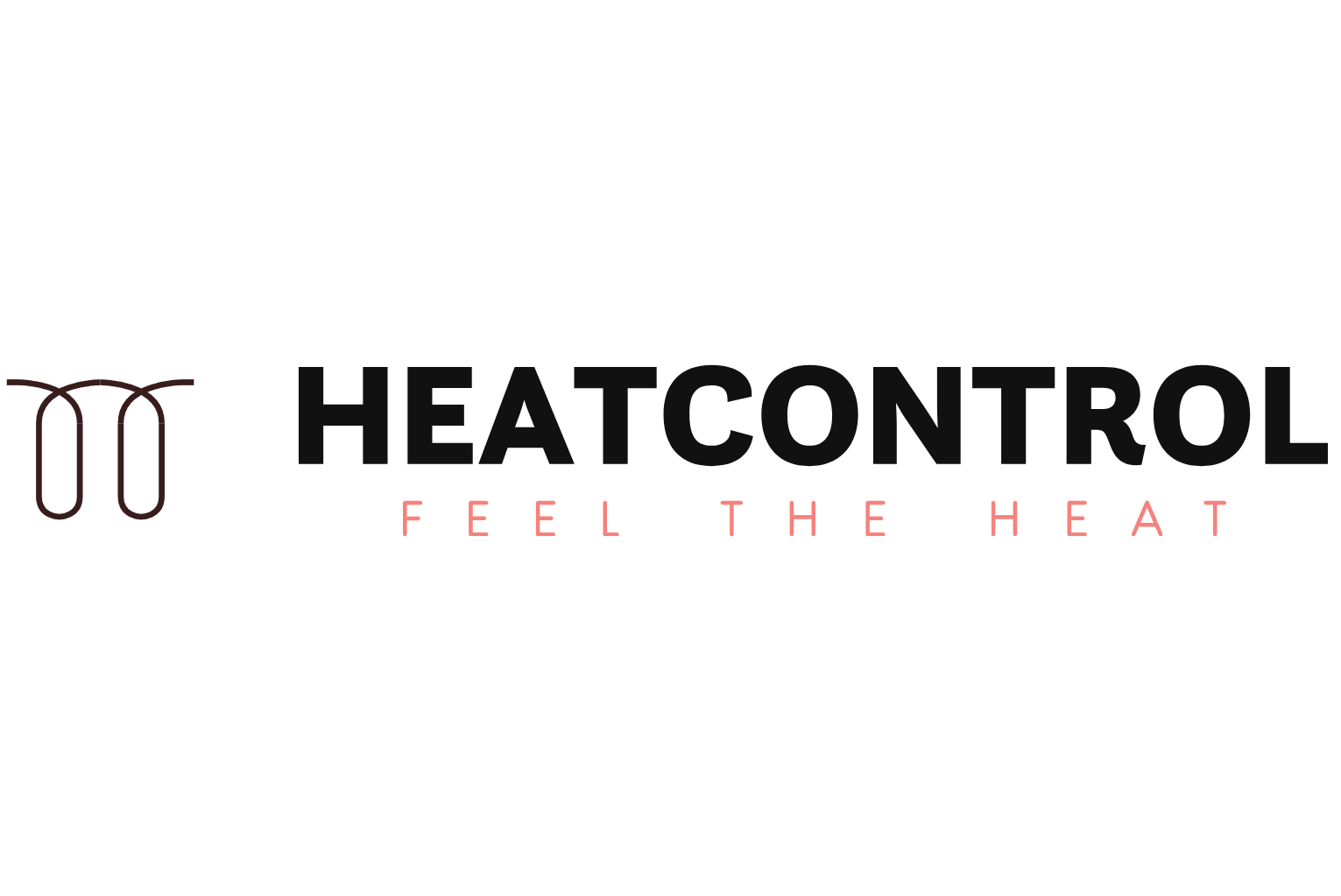 HeatControl Logo mit dem Slogan 'Feel the Heat', ideal für Heizungs- und Temperaturregelungsprodukte.